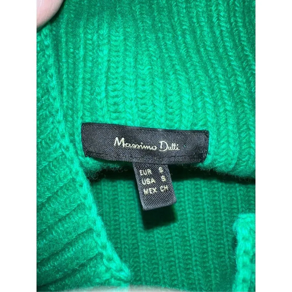 Massimo Dutt sweater green Sz s High Neck Long Sleeves Preppy Normcore - Picture 5 of 6